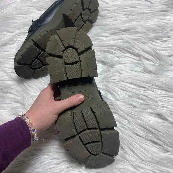 Steve Madden Black Platform horse bit chunky heel Loafers - Picture 4 of 6